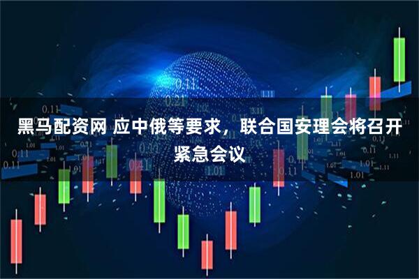 黑马配资网 应中俄等要求，联合国安理会将召开紧急会议