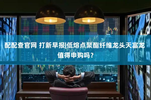 配配查官网 打新早报|低熔点聚酯纤维龙头天富龙 值得申购吗？
