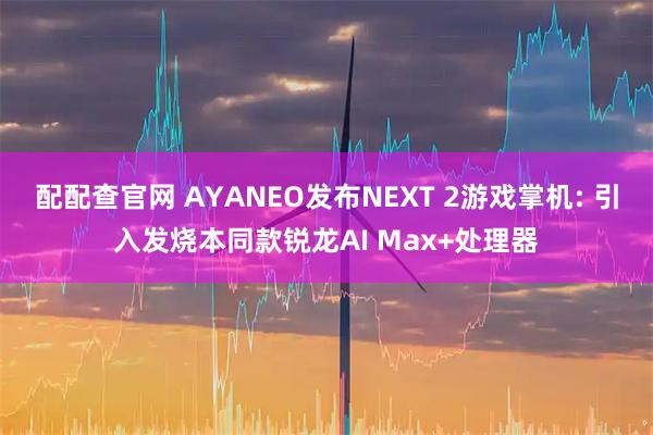 配配查官网 AYANEO发布NEXT 2游戏掌机: 引入发烧本同款锐龙AI Max+处理器