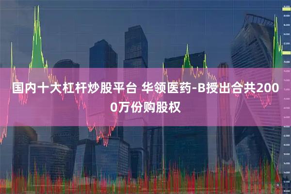 国内十大杠杆炒股平台 华领医药-B授出合共2000万份购股权