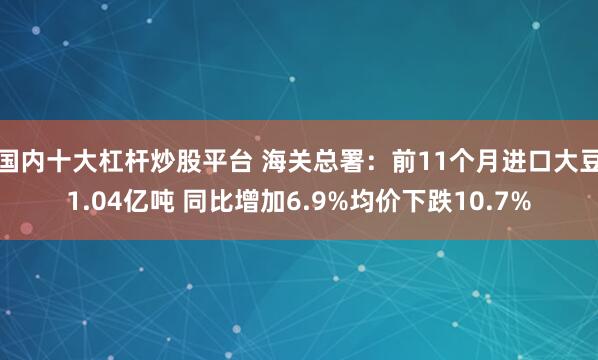 国内十大杠杆炒股平台 海关总署：前11个月进口大豆1.04亿吨 同比增加6.9%均价下跌10.7%